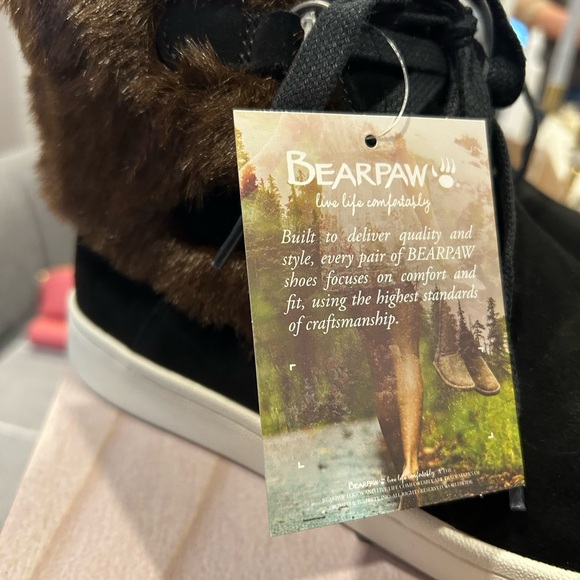Bear paw Size Woman’s 9 Skyline Black/Brown Boots. Faux Fur Trim BNWT - Picture 6 of 7